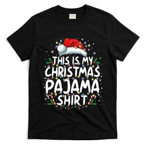 This Is My Christmas Pajama Lights Red Santa Hat Xmas Family T-Shirt