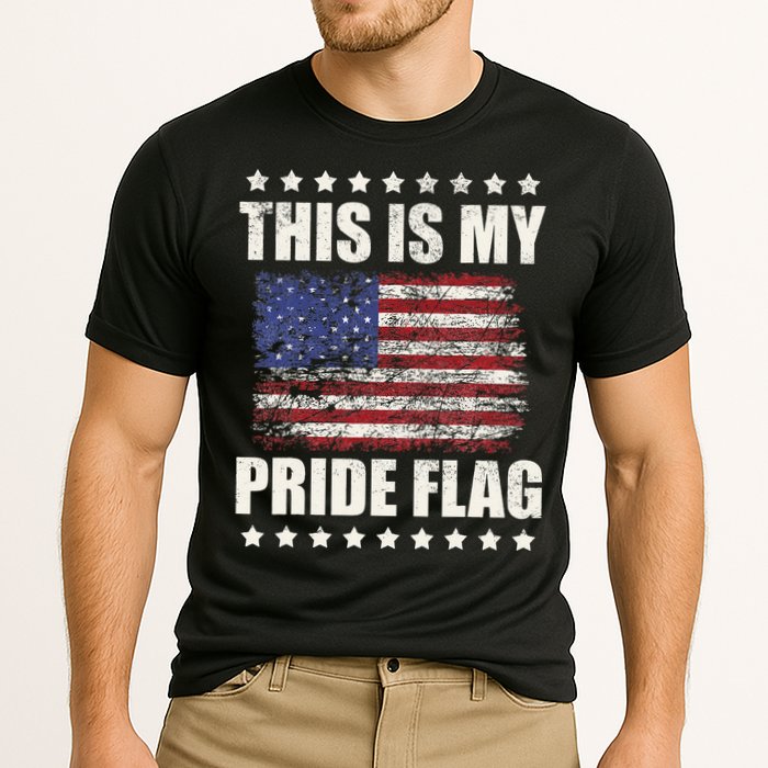 This Is My Pride Flag USA American 4th of July Patriotic Cooling Performance Crew T-Shirt