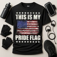 This Is My Pride Flag USA American 4th of July Patriotic Cooling Performance Crew T-Shirt