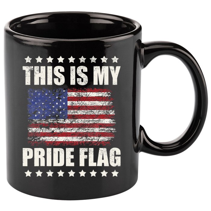 This Is My Pride Flag USA American 4th of July Patriotic 11oz C Handle Ceramic Mug