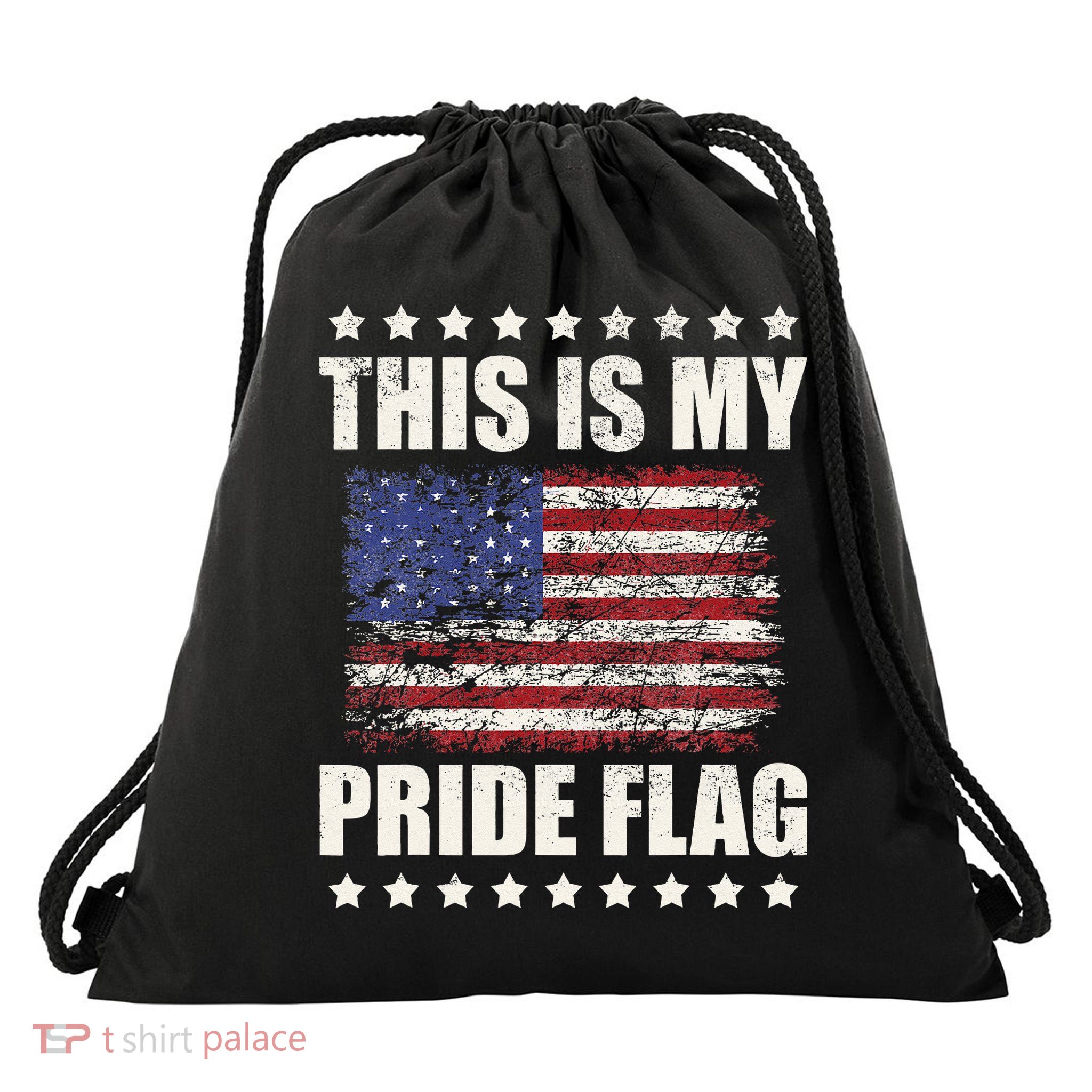 This Is My Pride Flag USA American 4th of July Patriotic Drawstring Bag