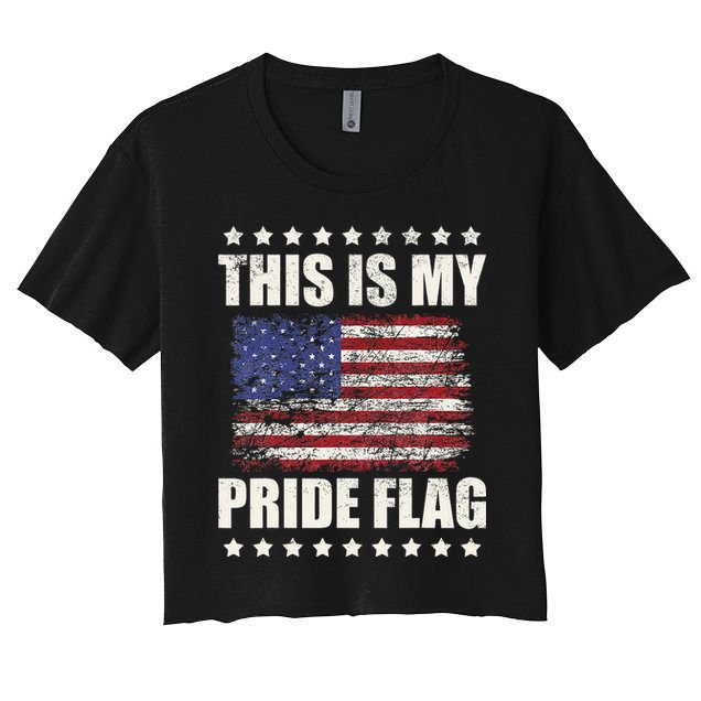 This Is My Pride Flag USA American 4th of July Patriotic Crop Top
