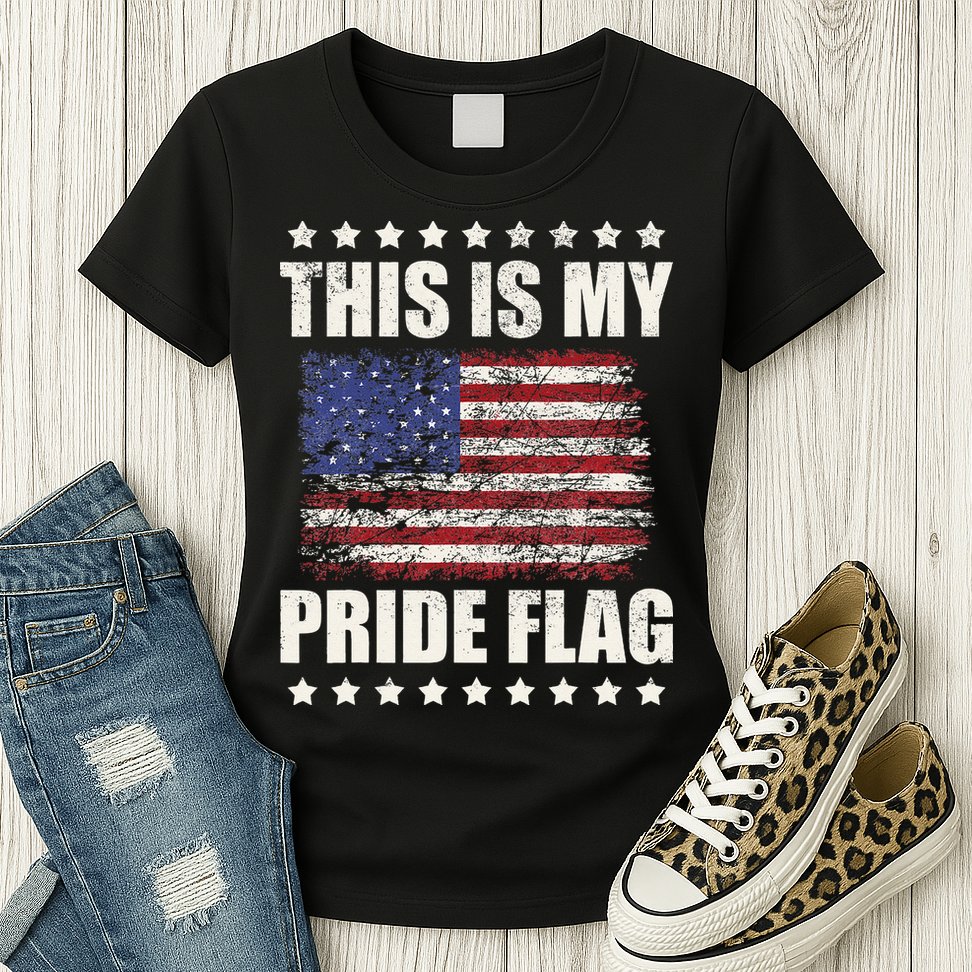This Is My Pride Flag USA American 4th of July Patriotic Womens T-Shirt