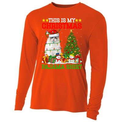 This Is My Christmas Tree Pajamas Ragdoll Cat Christmas Gift Cooling Performance Long Sleeve Crew