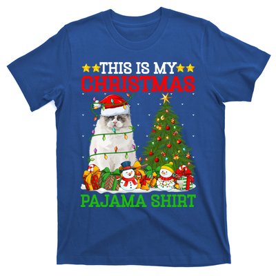 This Is My Christmas Tree Pajamas Ragdoll Cat Christmas Gift T-Shirt