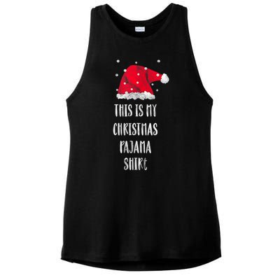 This Is My Christmas Pajama Shirts Funny Christmas Gift Ladies PosiCharge Tri-Blend Wicking Tank