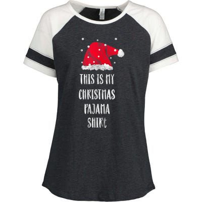 This Is My Christmas Pajama Shirts Funny Christmas Gift Enza Ladies Jersey Colorblock Tee