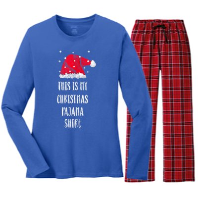 This Is My Christmas Pajama Shirts Funny Christmas Gift Women's Long Sleeve Flannel Pajama Set 