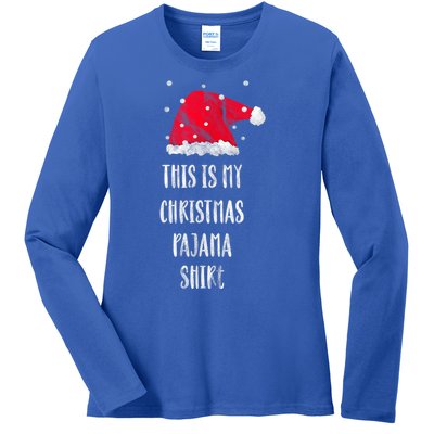 This Is My Christmas Pajama Shirts Funny Christmas Gift Ladies Long Sleeve Shirt