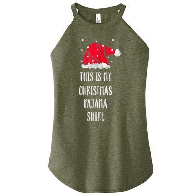 This Is My Christmas Pajama Shirts Funny Christmas Gift Women's Perfect Tri Rocker Tank