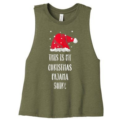 This Is My Christmas Pajama Shirts Funny Christmas Gift Women's Racerback Cropped Tank