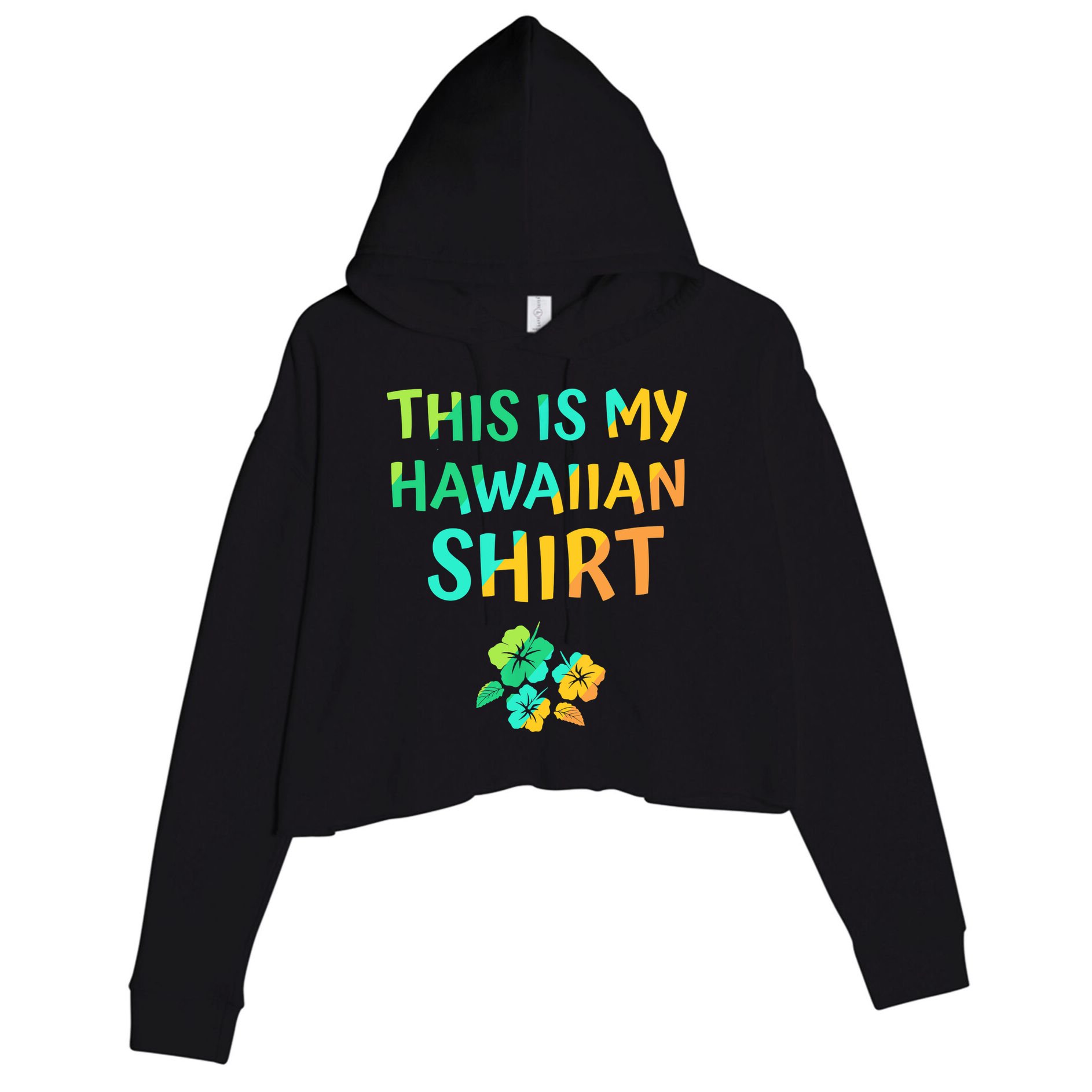 This Is My Hawaiian Tropical Luau Costume Party Hawaii Crop Fleece Hoodie