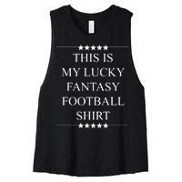 This Is My Lucky Fantasy Football Women's Racerback Cropped Tank