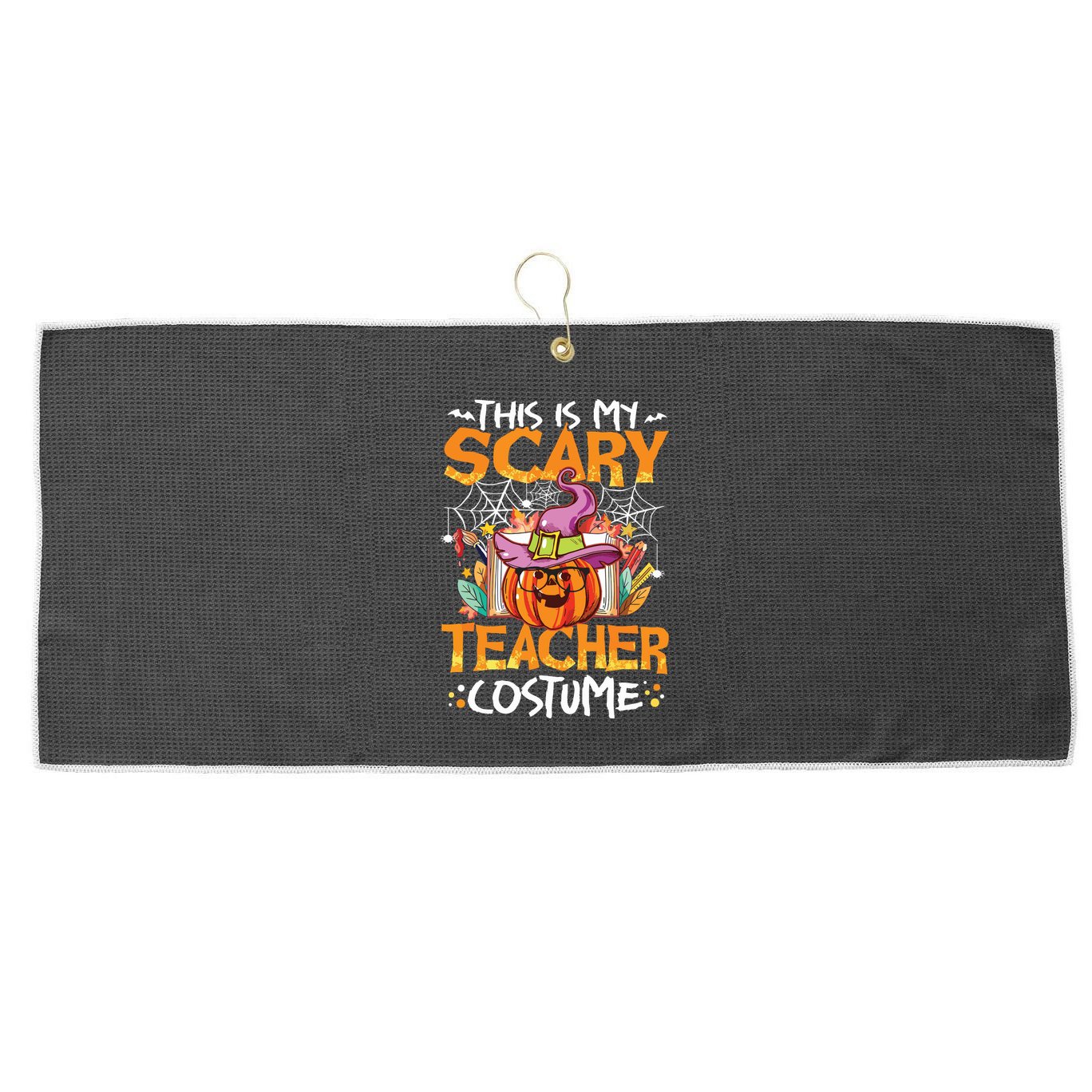 This Is My Scary Teacher Costume Funny Teacher Halloween Large Microfiber Waffle Golf Towel