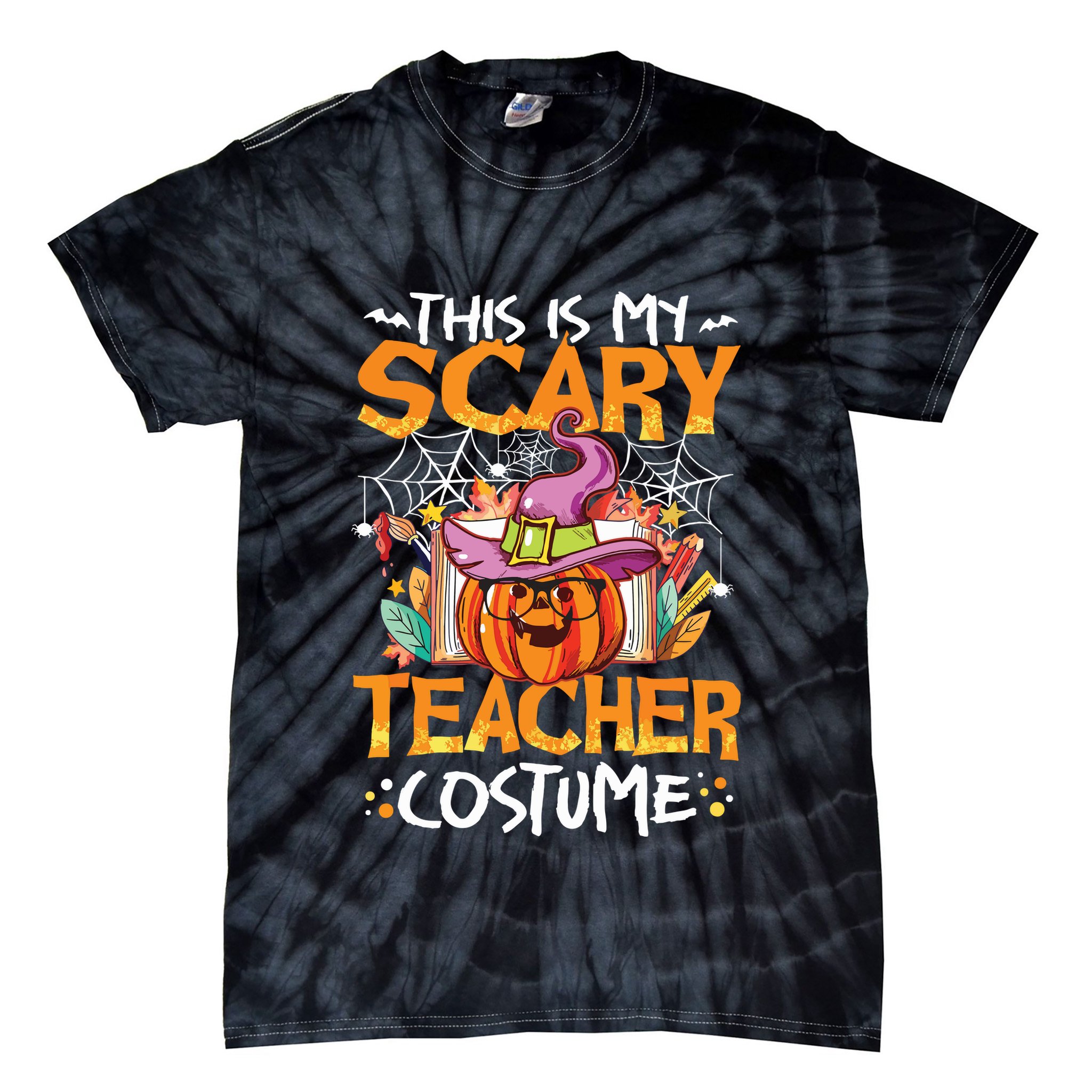 This Is My Scary Teacher Costume Funny Teacher Halloween Tie-Dye T-Shirt
