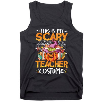 This Is My Scary Teacher Costume Funny Teacher Halloween Tank Top