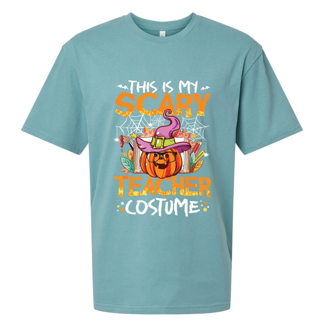 This Is My Scary Teacher Costume Funny Teacher Halloween Sueded Cloud Jersey T-Shirt