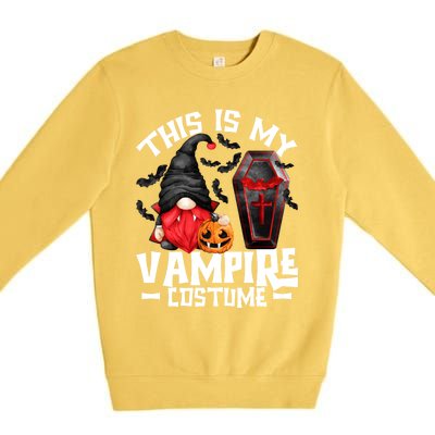 This Is My Vampire Costume Gift Funny Halloween Gnome Gift Premium Crewneck Sweatshirt