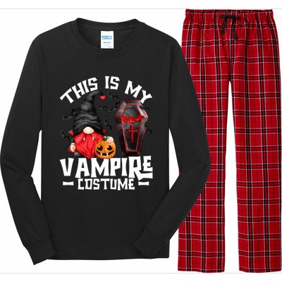 This Is My Vampire Costume Gift Funny Halloween Gnome Gift Long Sleeve Pajama Set