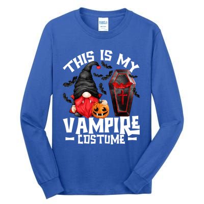 This Is My Vampire Costume Gift Funny Halloween Gnome Gift Tall Long Sleeve T-Shirt