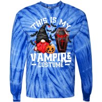 This Is My Vampire Costume Gift Funny Halloween Gnome Gift Tie-Dye Long Sleeve Shirt