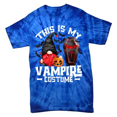 This Is My Vampire Costume Gift Funny Halloween Gnome Gift Tie-Dye T-Shirt