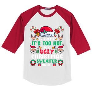 This Is My ItS Too Hot For Ugly Christmas Cool Gift Kids Colorblock Raglan Jersey