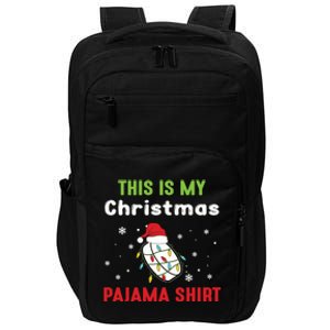 This Is My Christmas Pajama Funny Hockey Puck Xmas Cute Gift Impact Tech Backpack