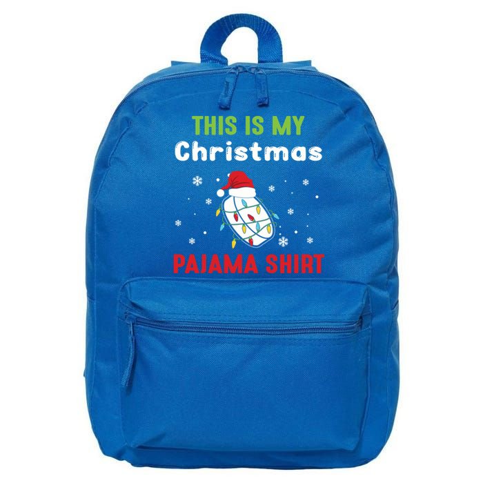 This Is My Christmas Pajama Funny Hockey Puck Xmas Cute Gift 16 in Basic Backpack