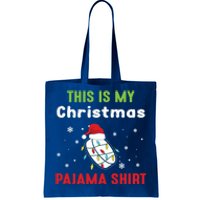 This Is My Christmas Pajama Funny Hockey Puck Xmas Cute Gift Tote Bag