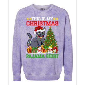 This Is My Christmas Tree Pajamas Russian Blue Cat Christmas Gift Colorblast Crewneck Sweatshirt