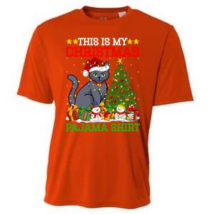 This Is My Christmas Tree Pajamas Russian Blue Cat Christmas Gift Cooling Performance Crew T-Shirt