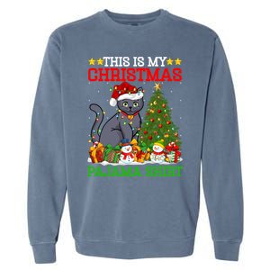 This Is My Christmas Tree Pajamas Russian Blue Cat Christmas Gift Garment-Dyed Sweatshirt