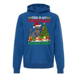 This Is My Christmas Tree Pajamas Russian Blue Cat Christmas Gift Premium Hoodie