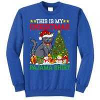 This Is My Christmas Tree Pajamas Russian Blue Cat Christmas Gift Tall Sweatshirt