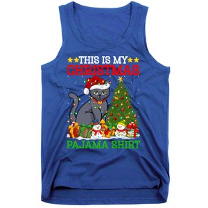 This Is My Christmas Tree Pajamas Russian Blue Cat Christmas Gift Tank Top