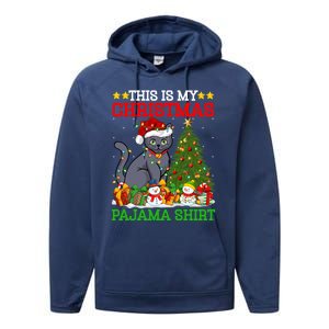 This Is My Christmas Tree Pajamas Russian Blue Cat Christmas Gift Performance Fleece Hoodie