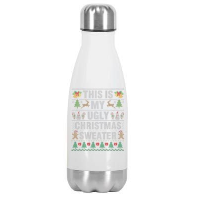 This Is My Ugly Sweater Christmas Family  Stainless Steel Insulated Water Bottle