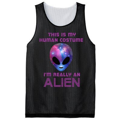 This Is My Human Costume Im Really An Alien Mesh Reversible Basketball Jersey Tank