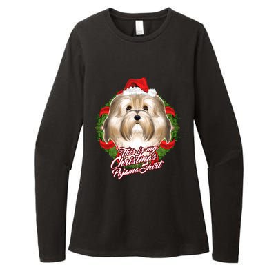 This Is My Christmas Pajama Gift I Funny Pjs Havanese Cute Gift Womens CVC Long Sleeve Shirt