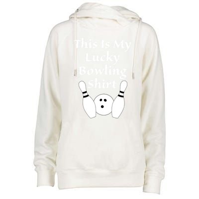 This Is My Lucky Bowling Funny Gift League Sport Gift Womens Funnel Neck Pullover Hood