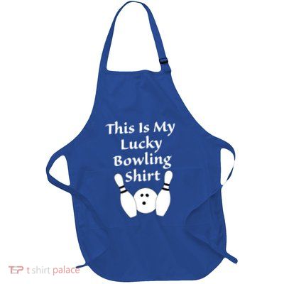 This Is My Lucky Bowling Funny Gift League Sport Gift Full-Length Apron With Pockets