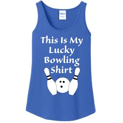 This Is My Lucky Bowling Funny Gift League Sport Gift Ladies Essential Tank