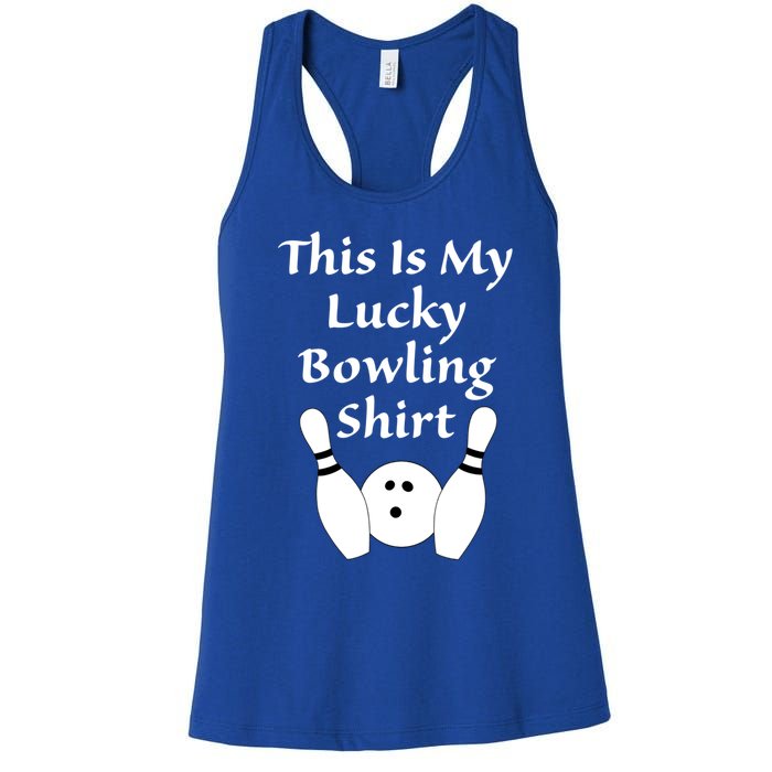 This Is My Lucky Bowling Funny Gift League Sport Gift Women's Racerback Tank