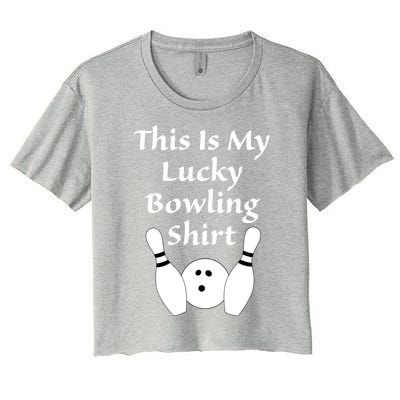 This Is My Lucky Bowling Funny Gift League Sport Gift Women's Crop Top Tee