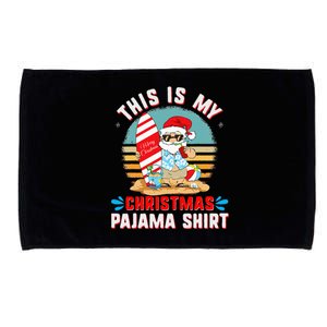 This Is My Christmas Pajama Funny Xmas PJ's Santa Microfiber Hand Towel