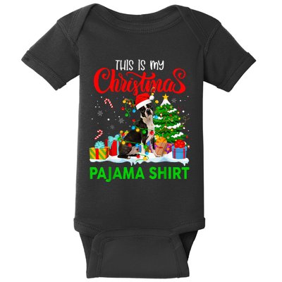 This Is My Christmas Pajama Boston Terrier Costume Christmas Baby Bodysuit