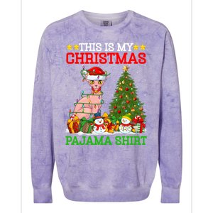 This Is My Christmas Tree Pajamas Sphynx Cat Christmas Great Gift Colorblast Crewneck Sweatshirt