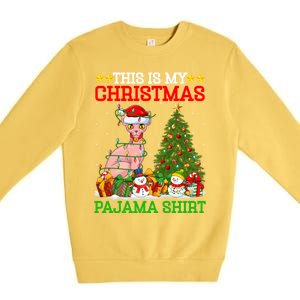 This Is My Christmas Tree Pajamas Sphynx Cat Christmas Great Gift Premium Crewneck Sweatshirt