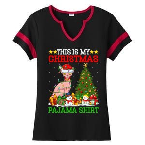 This Is My Christmas Tree Pajamas Sphynx Cat Christmas Great Gift Ladies Halftime Notch Neck Tee